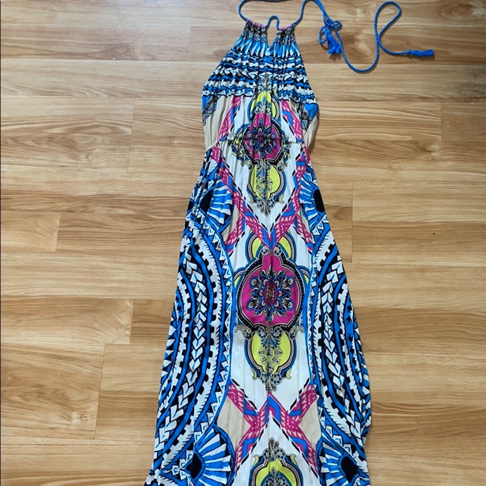Halter back maxi dress